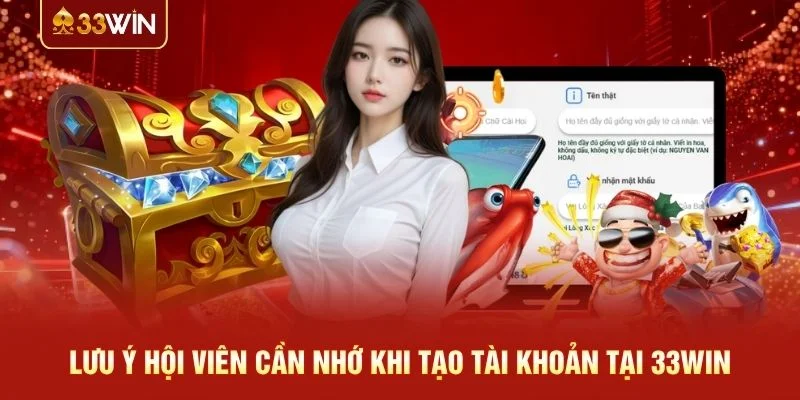Lưu ý hội viên cần nhớ khi tạo tài khoản tại 33WIN Lưu ý hội viên cần nhớ khi tạo tài khoản tại 33WIN